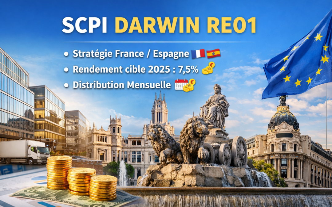 SCPI Darwin RE01 : avis 2025, stratégie, rendement cible 7,5% et actualité (mise à jour 17/12/2025)